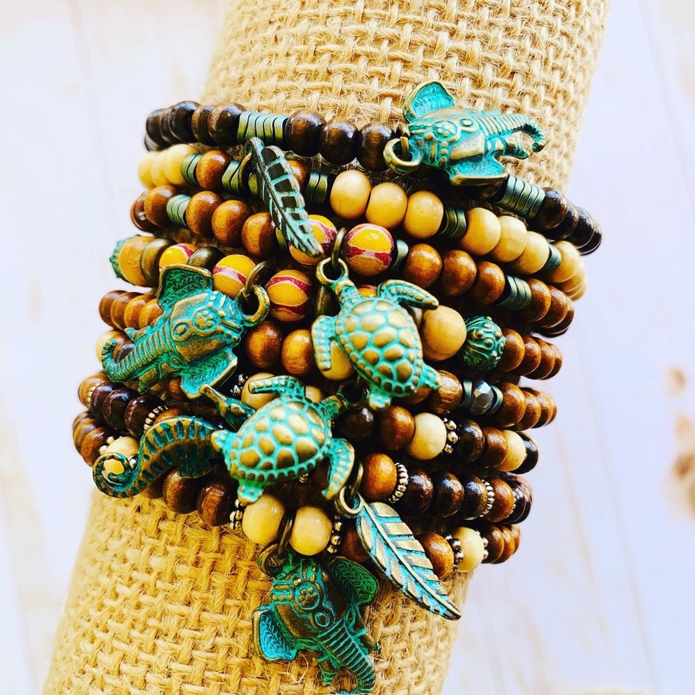 Boho Beaded Charm Bracelets